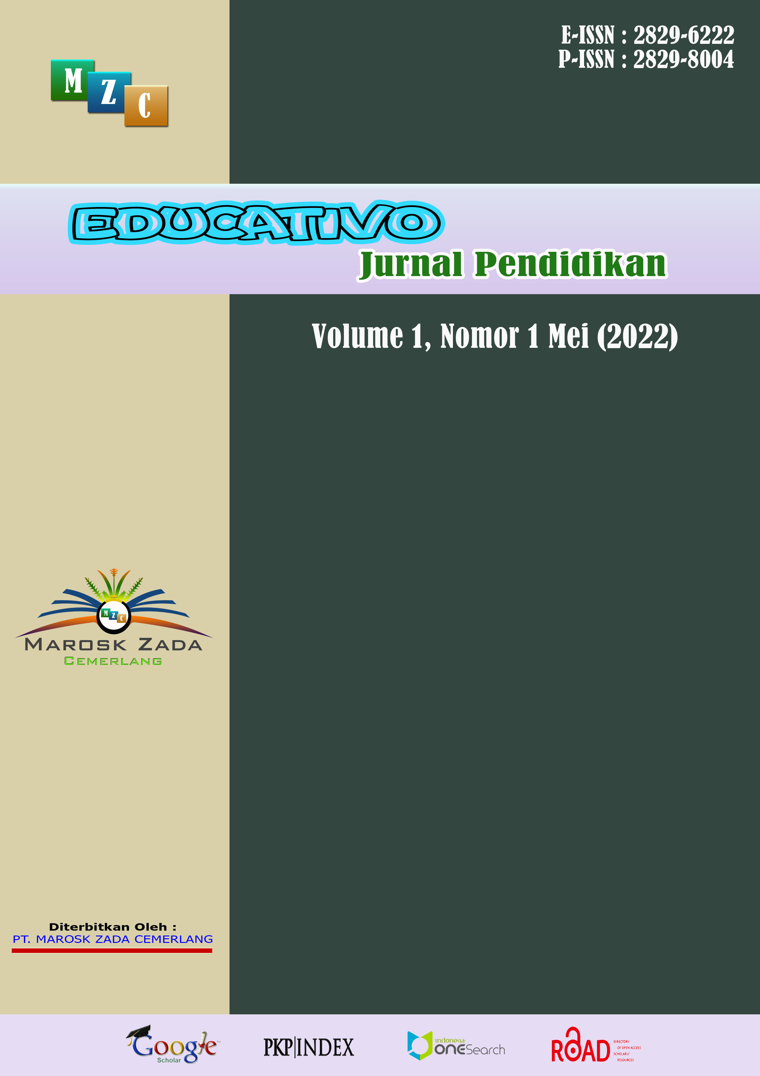					View Vol. 1 No. 1 (2022): Educativo: Jurnal Pendidikan
				